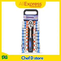 Conjunto de Ferramentas Soquete Catraca 1/2 22 Pçs Carros Stels Ferramenta Profissional