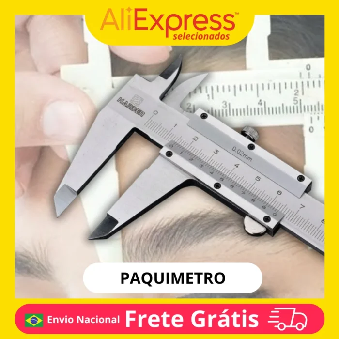 paquimetro analogico de alta precisao para medicao detalhada em ferramentaria industria e projetos design ergonomico duravel re
