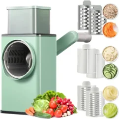 Ralador de Queijo Fatiador Legumes Cortador Vegetais Manual 3 em 1 Multiuso Cozinha Giratorio Manivela Multifuncional