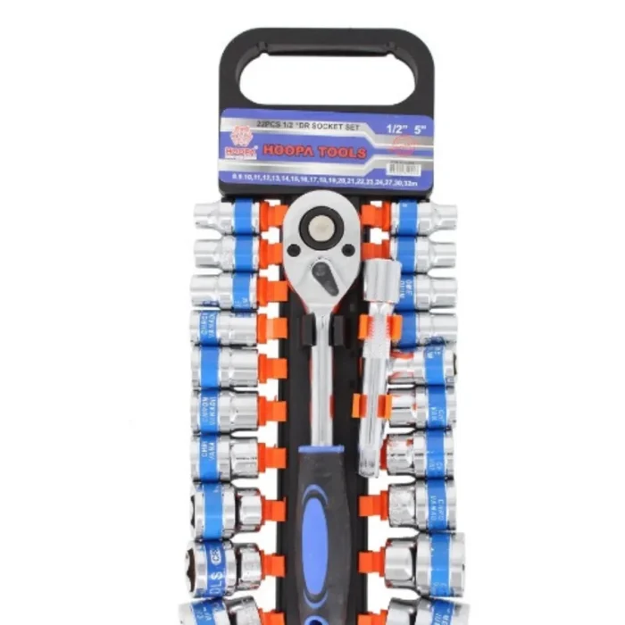 Conjunto de Ferramentas Soquete Catraca 1/2 22 Pçs Carros Stels Ferramenta Profissional - Imagem 2