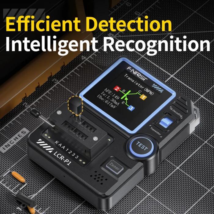 FNIRSI LCR-P1 Multifunction Transistor Capacitor Tester Diodes Triodes MOSFETs ESR NPN PNP SMD Automatic High Precision - Imagem 3